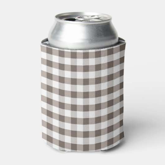 Bruin tafelkledipatroon blikjeskoeler (Blikje Voorkant)