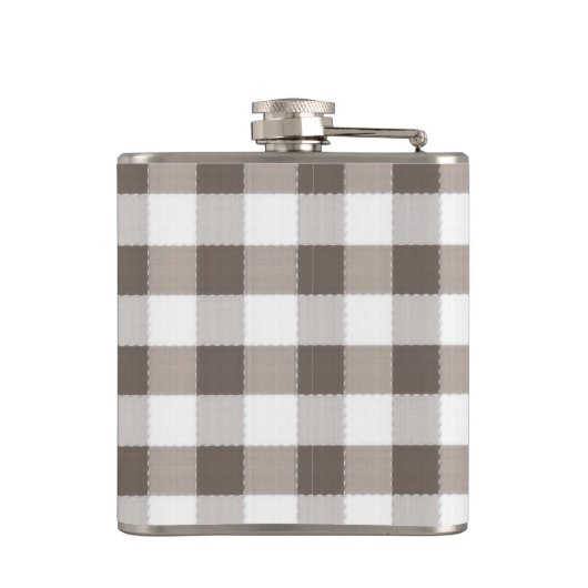 Bruin tafelkledipatroon heupfles (Achterkant)