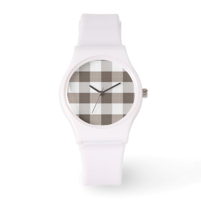Bruin tafelkledipatroon horloge (Voorkant)