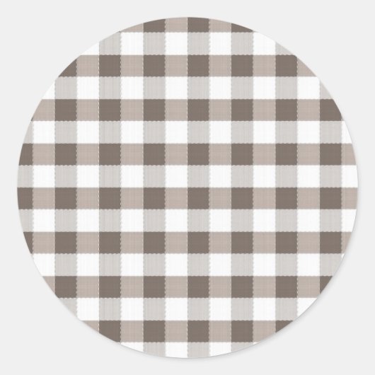 Bruin tafelkledipatroon ronde sticker (Voorkant)