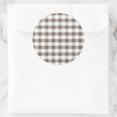 Bruin tafelkledipatroon ronde sticker (Tas)