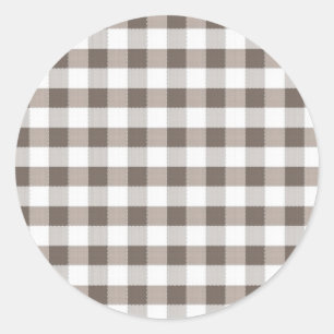 Bruin tafelkledipatroon ronde sticker