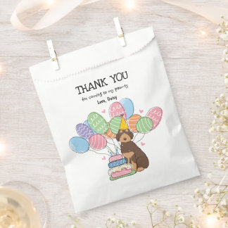 Bruin Tan Aussiedoodle Verjaardagsfeestje Bedankt Bedankzakje