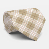 Bruin-Tan-beige Tartan Buffalo-Mannen Stropdas (Opgerold)