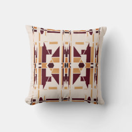 Bruin Tan Beige Zuidwest Art Look Grote Mozaïeken Kussen