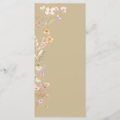 Bruin Tan Bloemen Wedding Event Menu Tafel Decor (Achterkant)