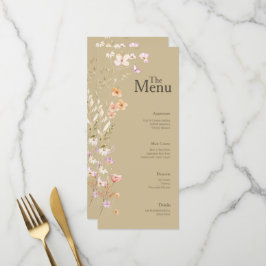 Bruin Tan Bloemen Wedding Event Menu Tafel Decor