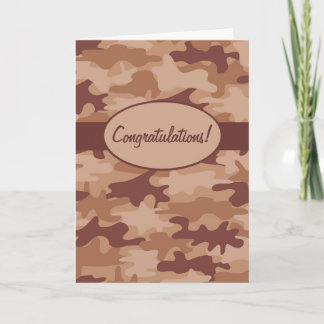 Bruin Tan Camo Camouflage Gefeliciteerd Kaart