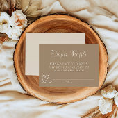 Bruin Tan Elegant Modern Luier Raffle Baby shower Informatiekaartje