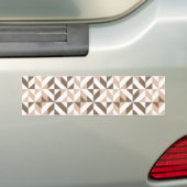 Bruin Tan Geometric Cube Pattern Bumpersticker (Op auto)
