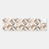 Bruin Tan Geometric Cube Pattern Bumpersticker (Voorkant)