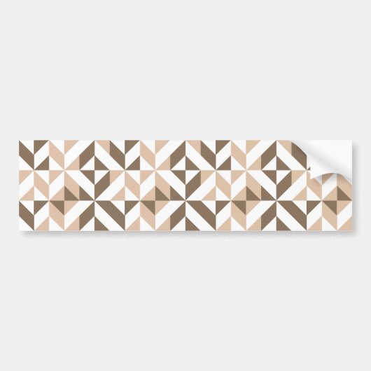 Bruin Tan Geometric Cube Pattern Bumpersticker (Voorkant)