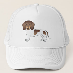 Bruin & Tan Gevlekt Kortharige Dachshund Illustrat Trucker Pet