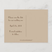 bruin tan gouden wervels save the date aankondigingskaart (Achterkant)