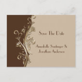 bruin tan gouden wervels save the date aankondigingskaart (Voorkant)