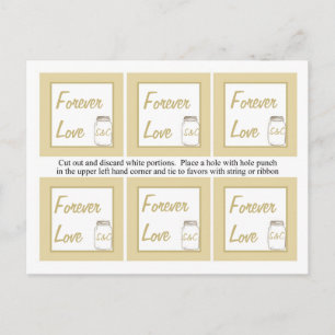 Bruin/Tan Mason Jar Bruiloft Favor Labels Briefkaart