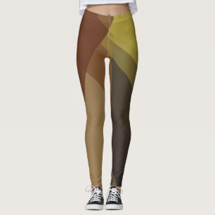 Bruin Tan Modern Geometric Pattern Leggings