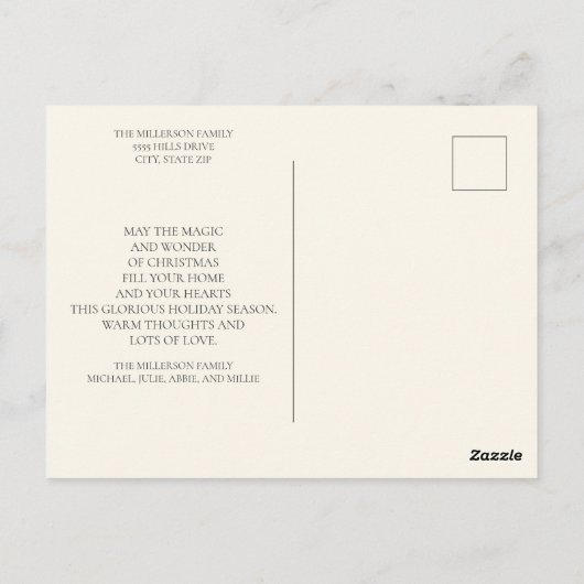 Bruin Tan Multi Photo Kerstfeestay Greep Briefkaart (Achterkant)