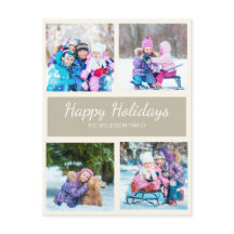 Bruin Tan Multi Photo Kerstfeestay Greep