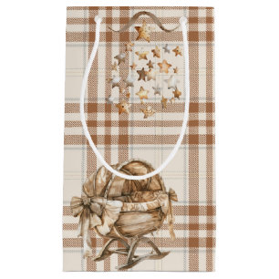 BRUIN & TAN NEUTRAAL BOHO BASSINETTE & MOBIEL KLEIN CADEAUZAKJE
