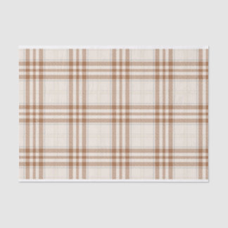 BRUIN & TAN NEUTRAAL PLAID PATROON TISSUEPAPIER