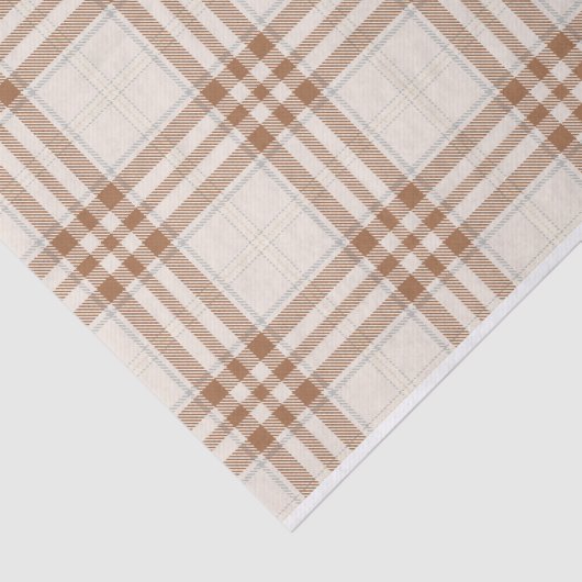 BRUIN & TAN NEUTRAAL PLAID PATROON TISSUEPAPIER (Detail)