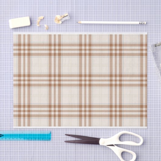 BRUIN & TAN NEUTRAAL PLAID PATROON TISSUEPAPIER (Craft)