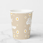 Bruin Tan Retro Daisy Bloemen Bloemen Vrijgezellen Papieren Bekers (Links)