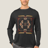 Bruin Tan Rust Zuidwesten Art Crisscross Abstract Tri-Blend Shirt (Voorkant volledig)
