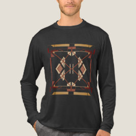 Bruin Tan Rust Zuidwesten Art Crisscross Abstract Tri-Blend Shirt
