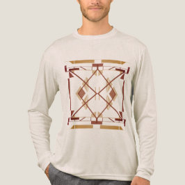 Bruin Tan Rust Zuidwesten Art Crisscross Abstract Tri-Blend Shirt