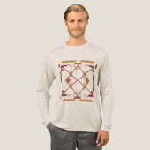 Bruin Tan Rust Zuidwesten Art Crisscross Abstract Tri-Blend Shirt (Voorkant)