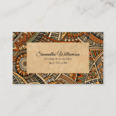 Bruin, Tan Rust & Zwart Boheems Geometrisch Visitekaartje (Voorkant)