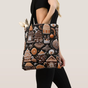 BRUIN TAN SINAASAPPEL KERST GINGERBREAD KOEKJES TOTE BAG