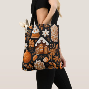 BRUIN TAN SINAASAPPEL KERST GINGERBREAD KOEKJES TOTE BAG
