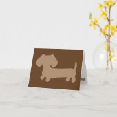 Bruin Tan Tachshunds Mannelijke Note Kaart (Gele Bloem)