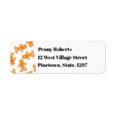 Bruin tandbrood op wit etiket (Voorkant)