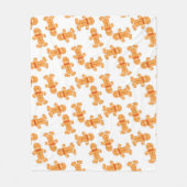 Bruin tandbrood op wit fleece deken (Voorkant)