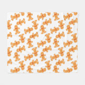 Bruin tandbrood op wit fleece deken (Voorkant (Horizontaal))