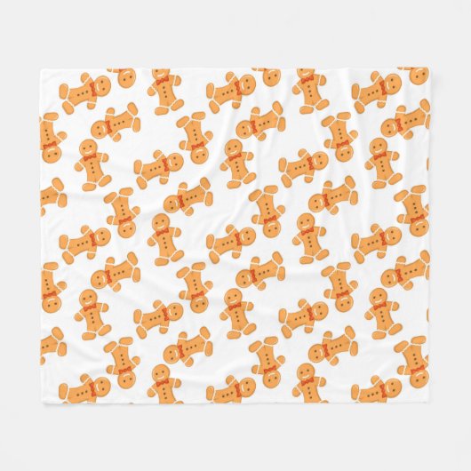 Bruin tandbrood op wit fleece deken (Voorkant (Horizontaal))