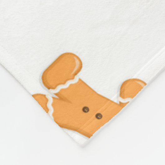 Bruin tandbrood op wit fleece deken (Hoek)