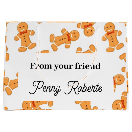 Bruin tandbrood op wit groot cadeauzakje (Voorkant)