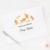 Bruin tandbrood op wit ronde sticker (Envelop)