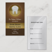 bruin tandheelkundige visitekaartjes met afspraken (Voorkant / Achterkant)