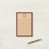 Bruin & Tane Geometrische Art Deco Monogram Gelijn Post-it® Notes (Op bureau)