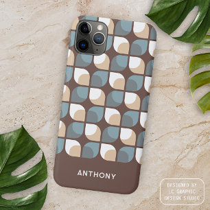 Bruin Tannig Beige Grijs Blauw Midcentury Kunst Pa iPhone 15 Pro Max Hoesje