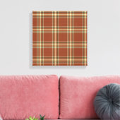 Bruin tapijdocanvas met tartan canvas afdruk (Insitu (Woonkamer))