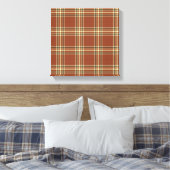 Bruin tapijdocanvas met tartan canvas afdruk (Insitu (Slaapkamer))