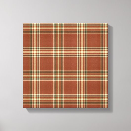 Bruin tapijdocanvas met tartan canvas afdruk (Voorkant)