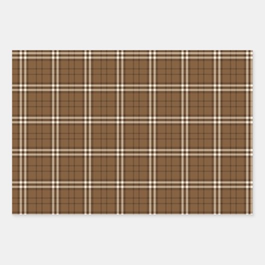 Bruin Tartan Inpakpapier Vel (Voorkant)